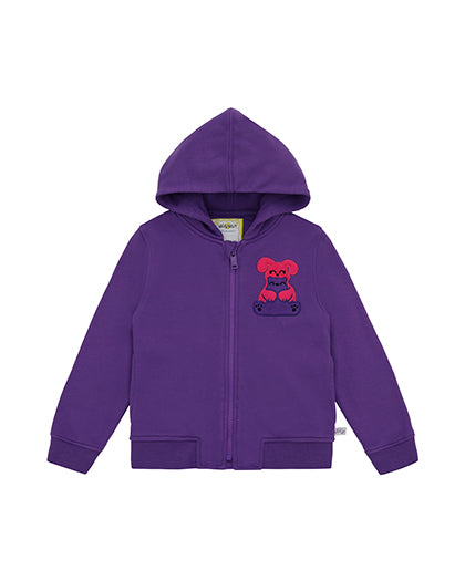 Ses Çıkaran Mor Fermuarlı Kapüşonlu SWEATSHIRT