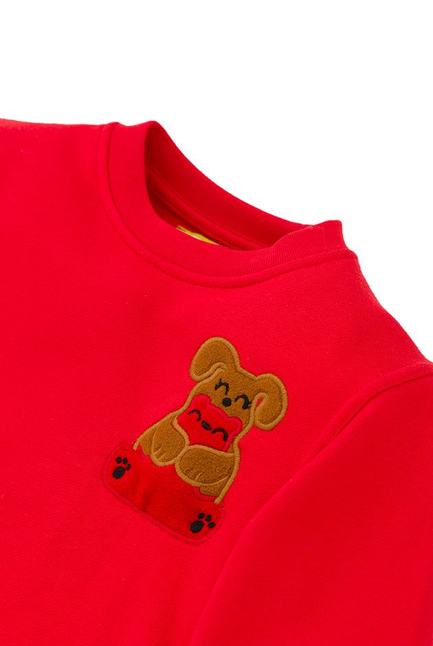 Ses Çıkaran Kırmızı Bisiklet Yaka SWEATSHIRT