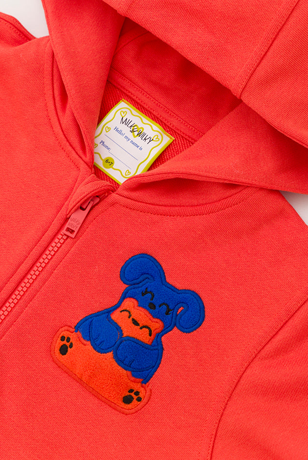 Ses Çıkaran Turuncu Fermuarlı Kapüşonlu SWEATSHIRT