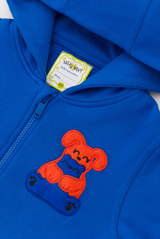 Ses Çıkaran Saks Mavisi Fermuarlı Kapüşonlu SWEATSHIRT