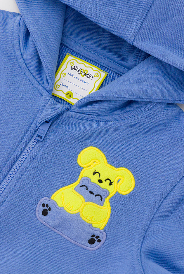 Ses Çıkaran Lila Fermuarlı Kapüşonlu SWEATSHIRT