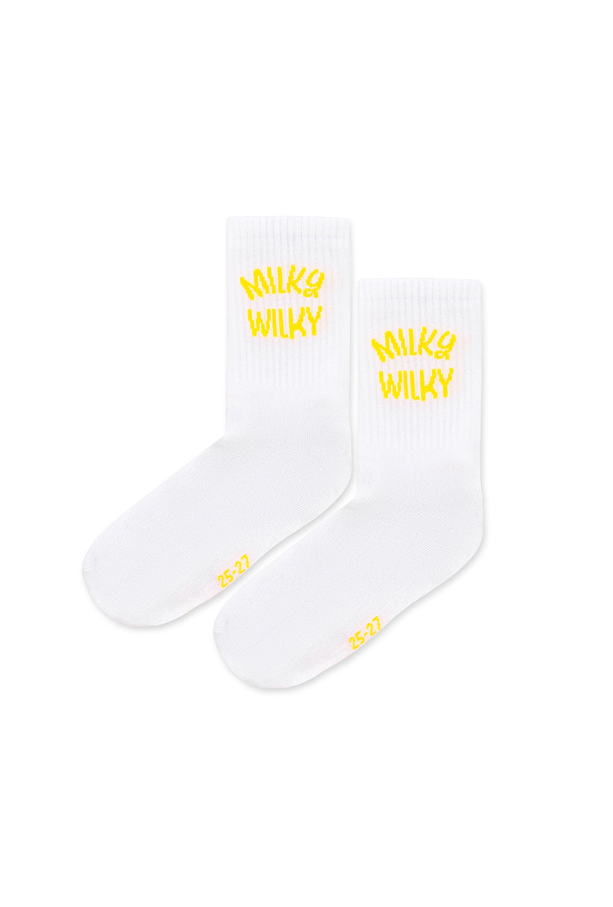 Çocuk ve bebek beyaz çorap– Milky Wlky logo detayı (Ön Görünüm)