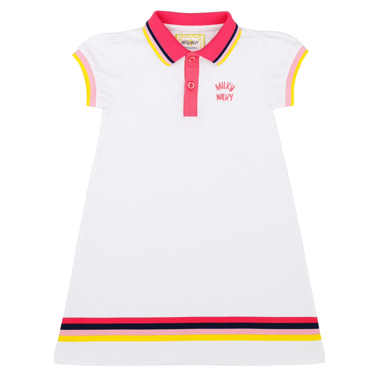 Çok renkli polo yaka elbise