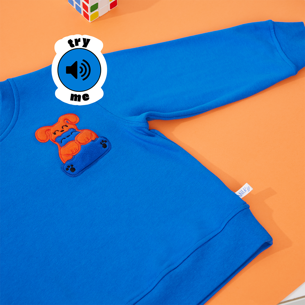 Ses Çıkaran Saks Mavisi Bisiklet Yaka SWEATSHIRT