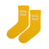 Çocuk ve bebek sarı çorap– Milky Wlky logo detayı (Ön Görünüm)