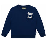 Ses Çıkaran Lacivert Bisiklet Yaka Sweatshirt