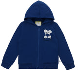 Ses Çıkaran Lacivert Fermuarlı Kapüşonlu Sweatshirt