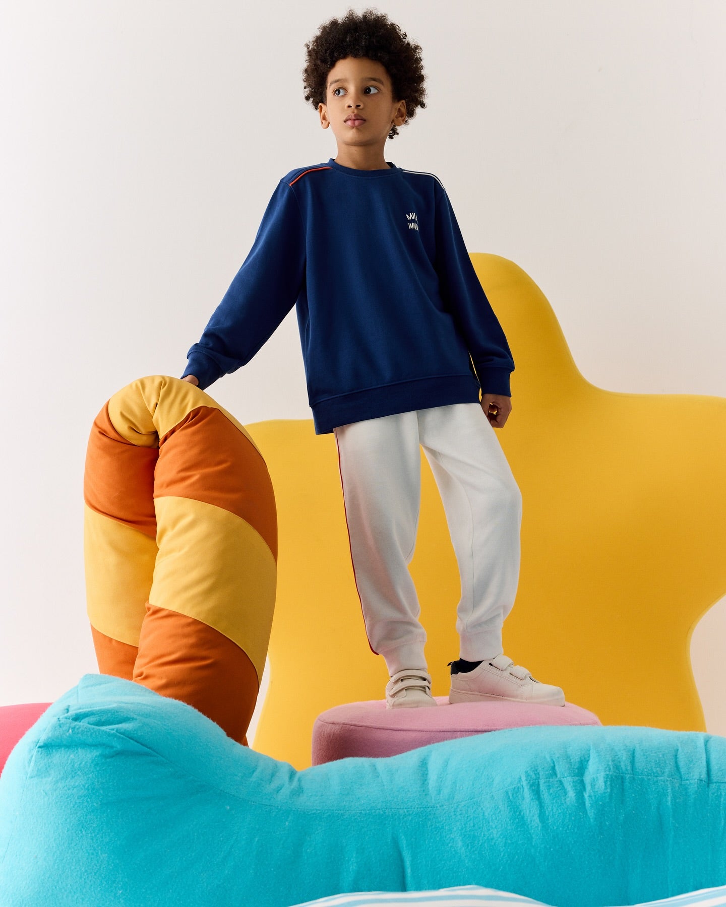 Erkek Çocuk Lacivert Bisiklet Yaka Sweatshirt