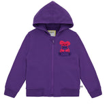 Ses Çıkaran Mor Fermuarlı Kapüşonlu Sweatshirt