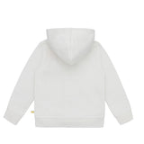 Ses Çıkaran Beyaz Fermuarlı Kapüşonlu Sweatshirt