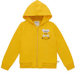 Ses Çıkaran Sarı Fermuarlı Kapüşonlu Sweatshirt