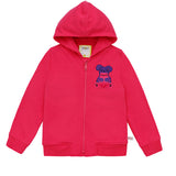 Ses Çıkaran Fuşya Fermuarlı Kapüşonlu Sweatshirt