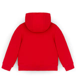 Ses Çıkaran Kırmızı Fermuarlı Kapüşonlu Sweatshirt