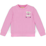 Ses Çıkaran Pembe Bisiklet Yaka Sweatshirt