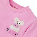 Ses Çıkaran Pembe Bisiklet Yaka Sweatshirt