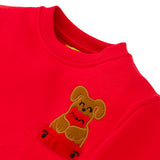 Ses Çıkaran Kırmızı Bisiklet Yaka Sweatshirt