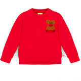 Ses Çıkaran Kırmızı Bisiklet Yaka Sweatshirt