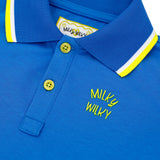 Erkek çocuk polo yaka t-sihrt – Milky Wlky logo detayı.